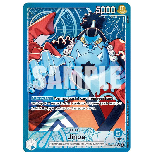 One Piece CG Jinbe *Alternate Art* The Azure Sea's Seven OP14-040