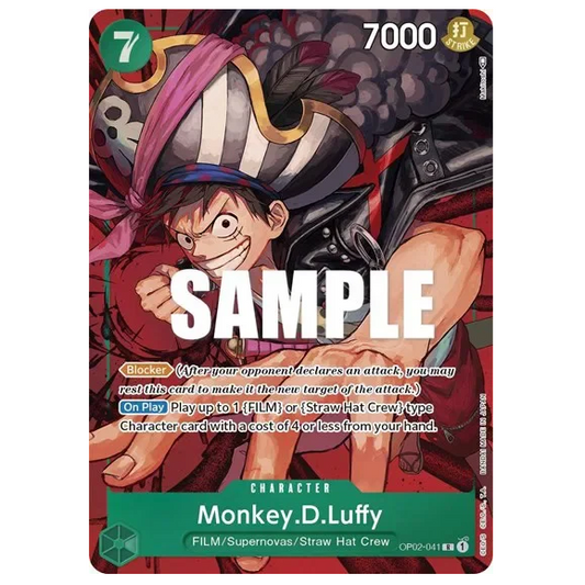 One Piece CG Monkey.D.Luffy *Alternate Art* Paramount War OP02-041
