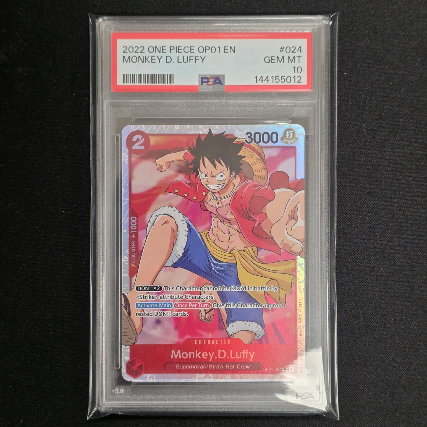 One Piece CG Monkey.D.Luffy Romance Dawn OP01-024 (PSA 10)