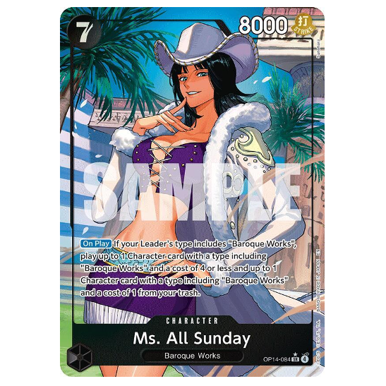 One Piece CG Ms. All Sunday *Alternate Art* The Azure Sea's Seven OP14-084