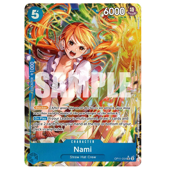One Piece CG Nami *Alternate Art* A Fist of Divine Speed OP11-054