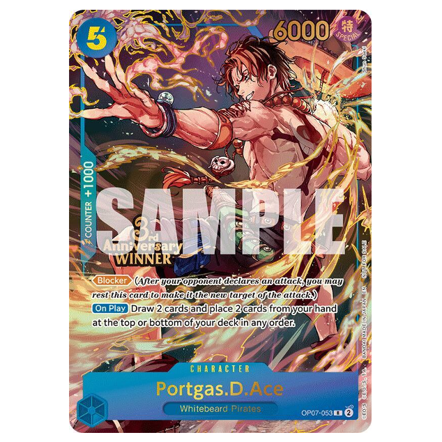 One Piece CG Portgas.D.Ace 3rd Anniversary Winner OP07-053