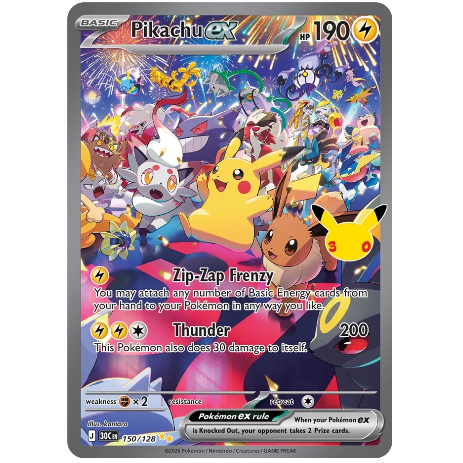 Pikachu ex 30th Anniversary 150/128