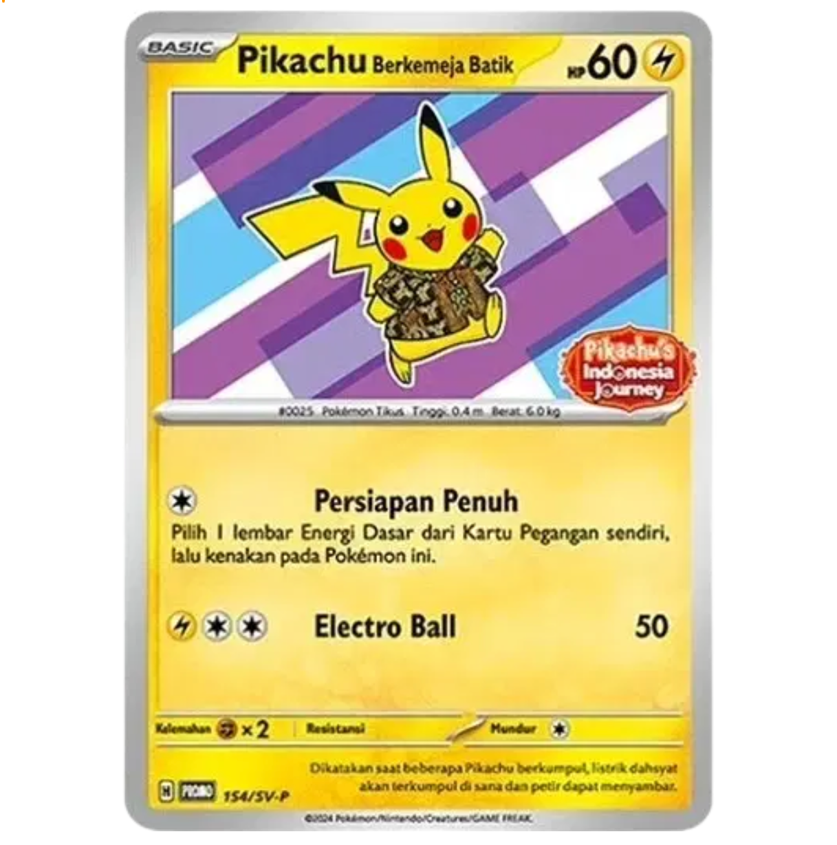 Pokemon Pikachu Berkemeja Batik 154 SV-P Sealed