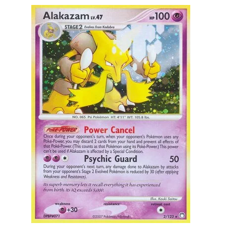 Pokemon TCG Alakazam LV.47 *Holo* Mysterious Treasures 2/123
