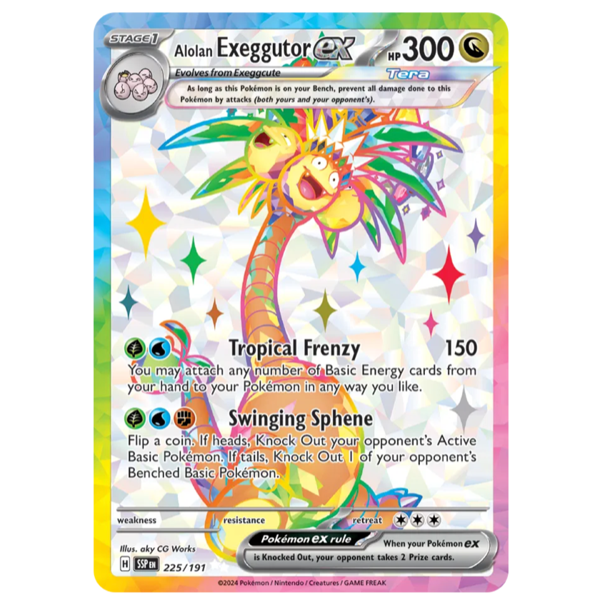 Pokemon TCG Alolan Exeggutor ex Surging Sparks 225/191
