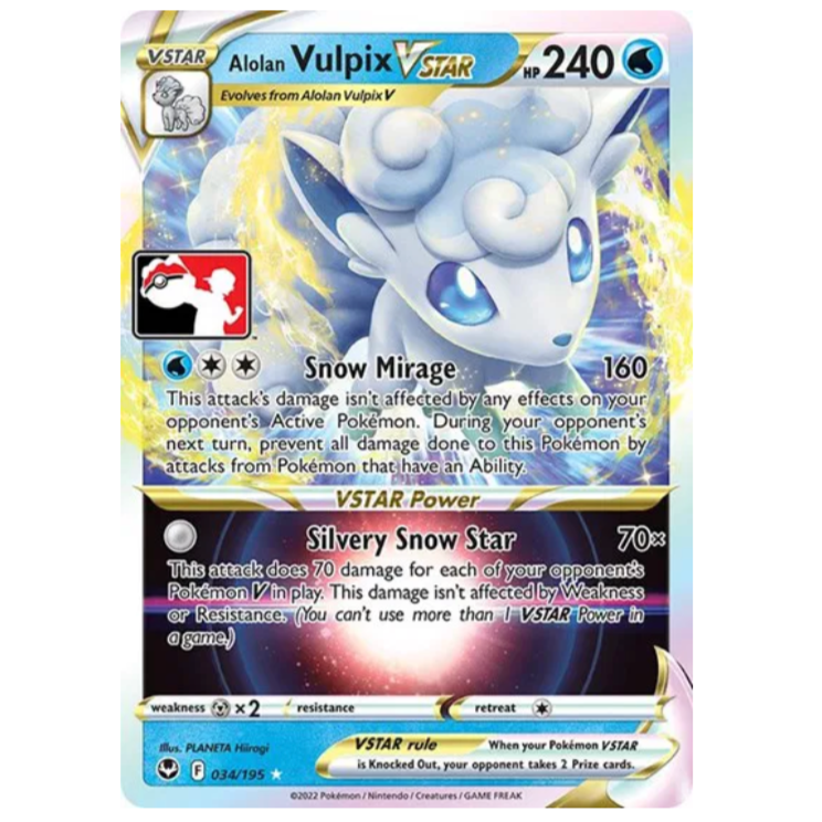 Pokemon TCG Alolan Vulpix VSTAR Prize Stamp 034/195