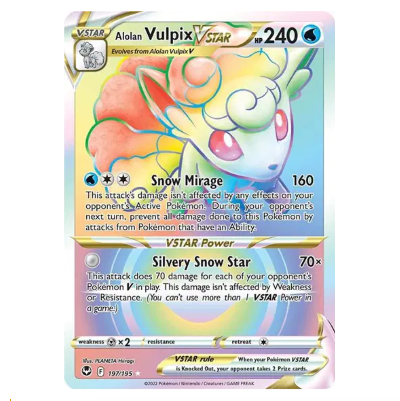 Pokemon TCG Alolan Vulpix VSTAR Silver Tempest 197/195