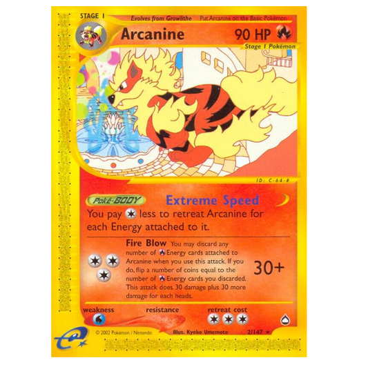Pokemon TCG Arcanine *Non Holo* Aquapolis 2/147