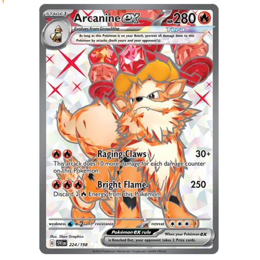 Pokemon TCG Arcanine ex Scarlet & Violet Base Set 224/198