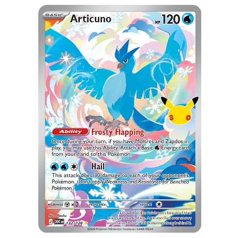 Pokemon TCG Articuno 30th Anniversary 132/128