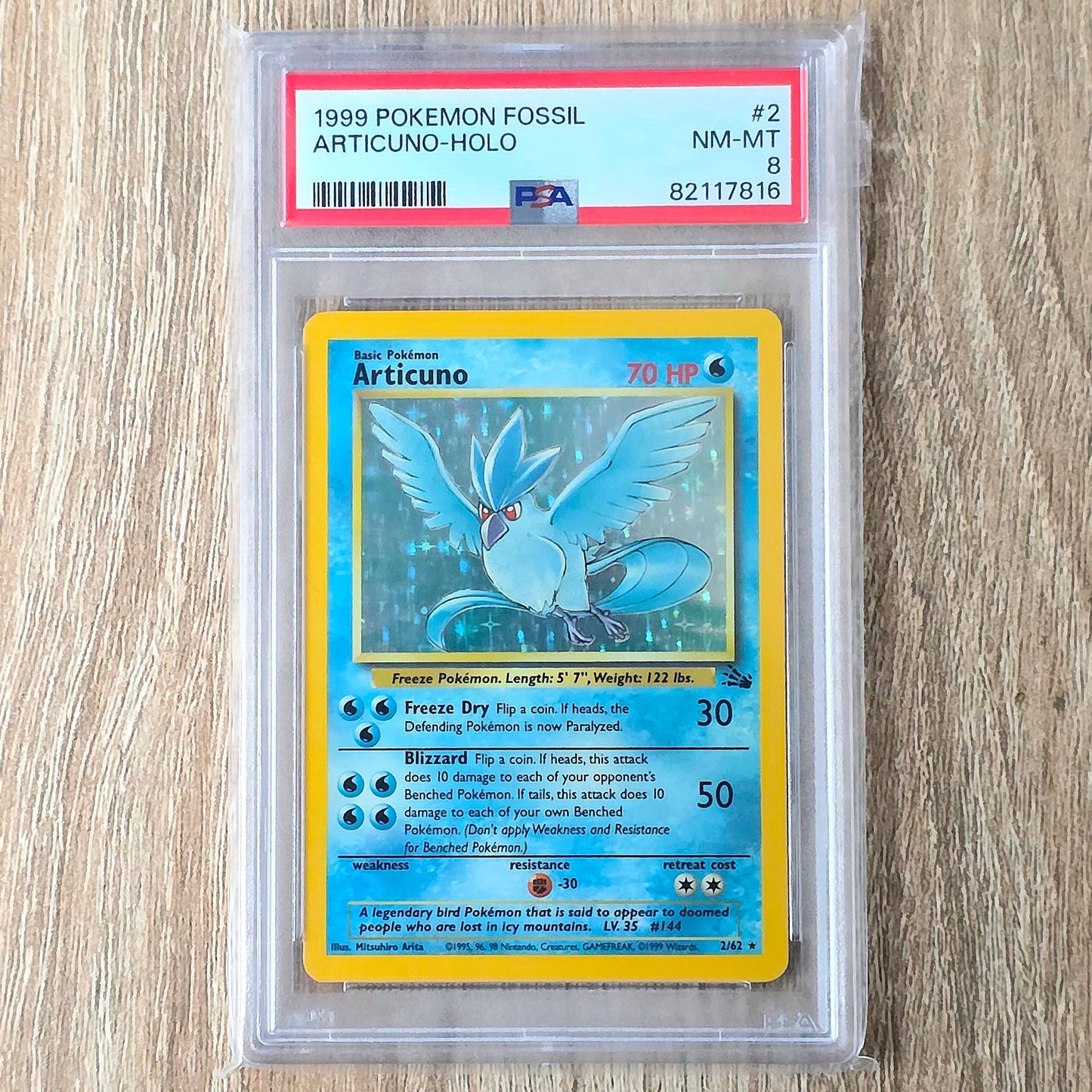 Pokemon TCG Articuno *Holo* Fossil 2/62 (PSA 8)