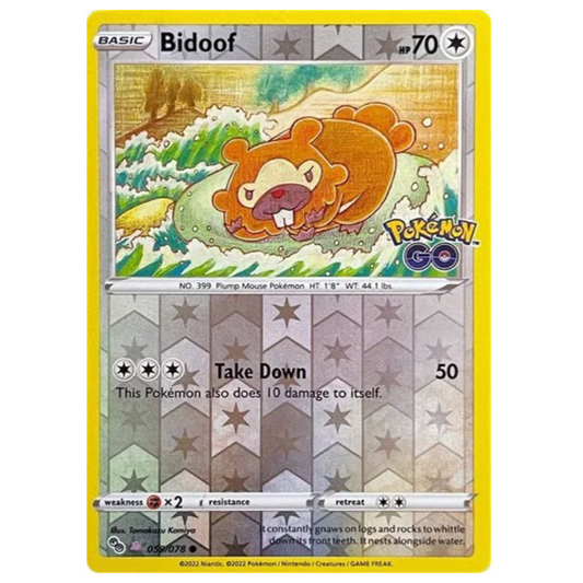 Pokemon TCG Bidoof *Ditto Unpeeled* Pokemon Go 059/078