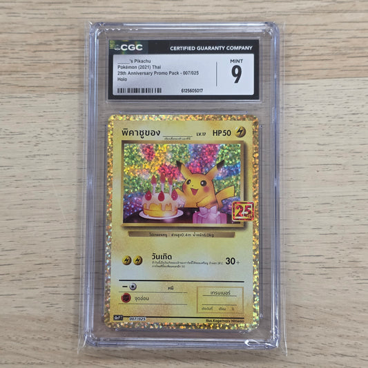 Pokemon TCG Birthday Pikachu 25th Anniversary 007/025 (Thai) (CGC 9)
