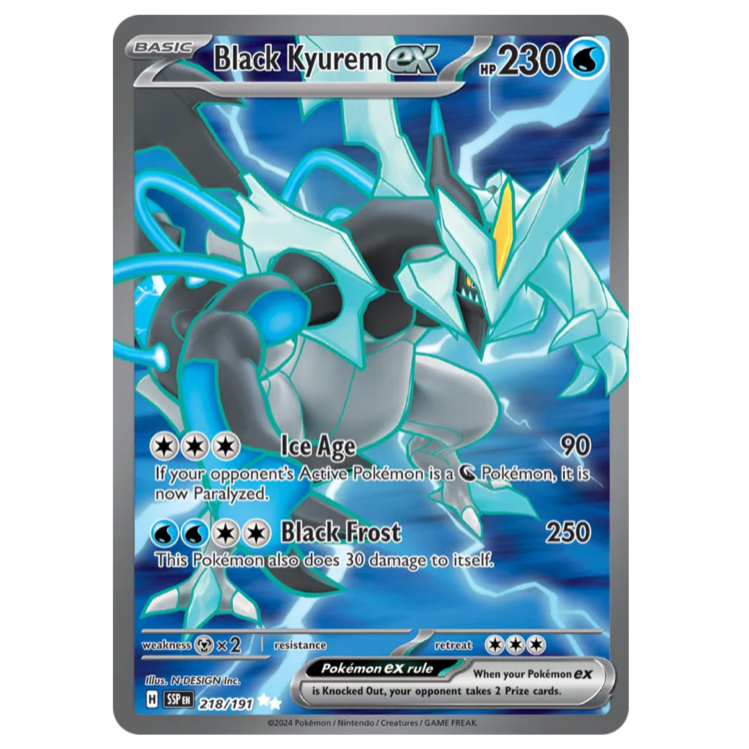 Pokemon TCG Black Kyurem ex Surging Sparks 218/191