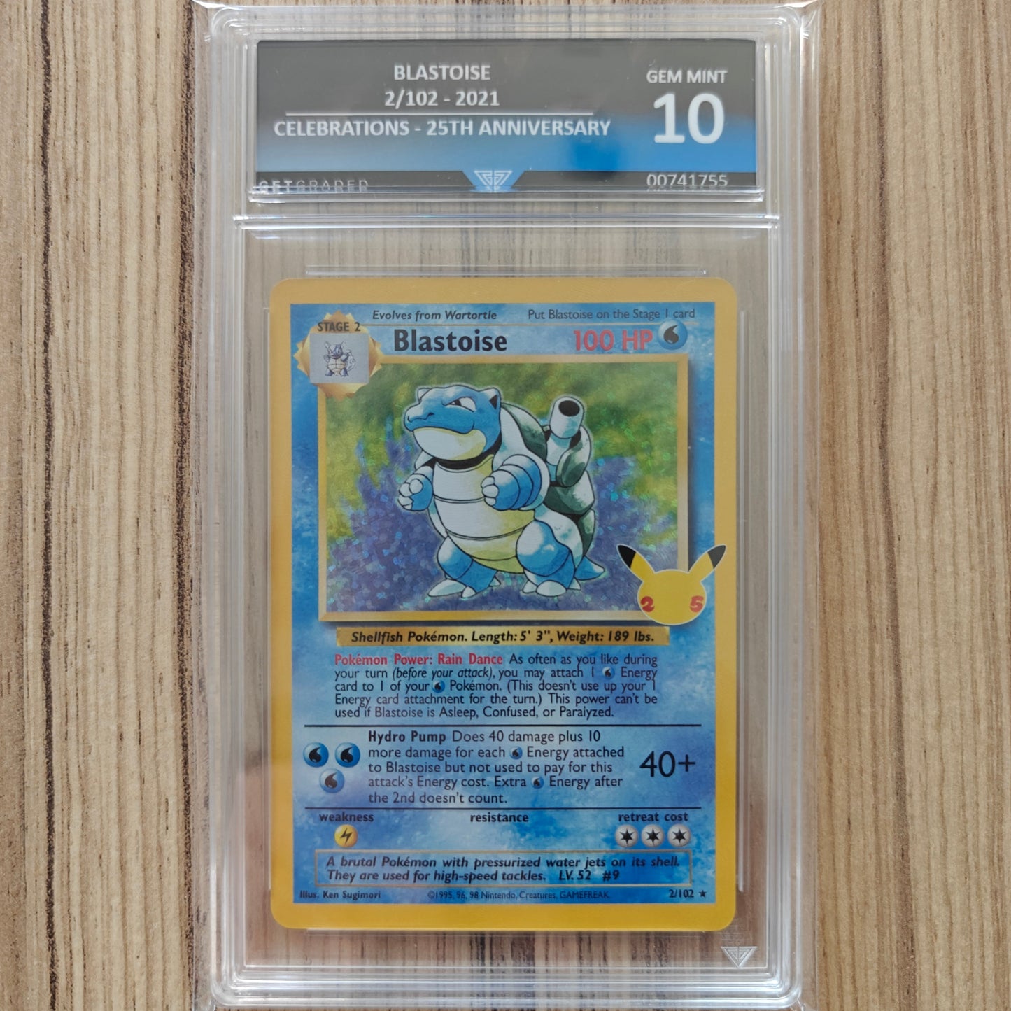 Pokemon TCG Blastoise Celebrations 2/102 (Get Graded 10)