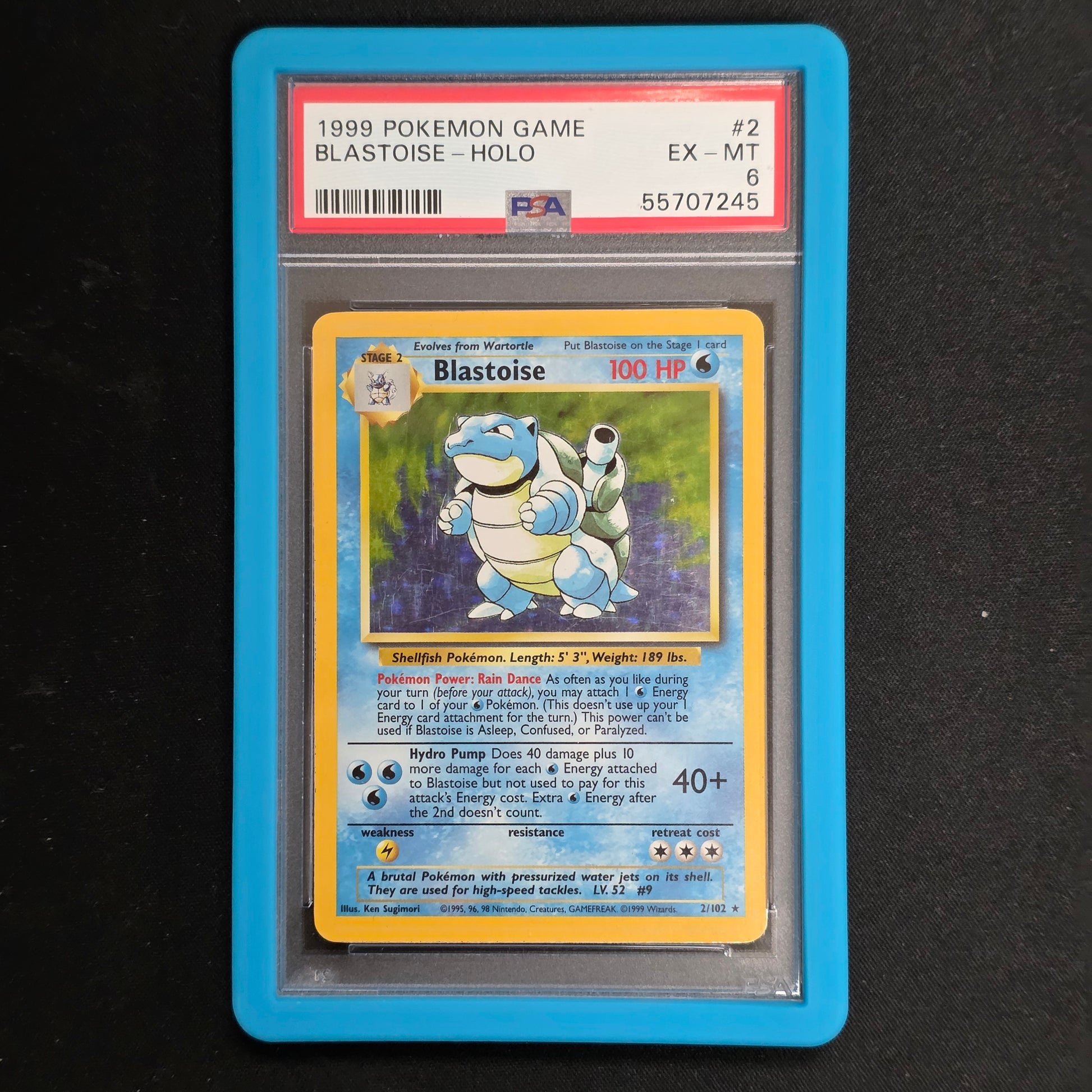 Pokemon TCG Blastoise *Holo* Base Set 2/102 (PSA 6)