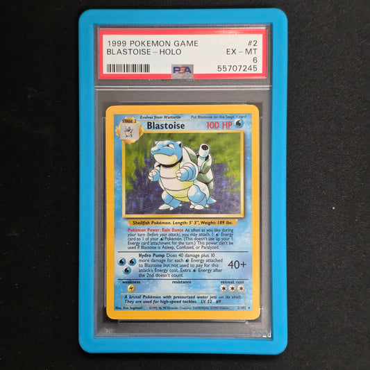 Pokemon TCG Blastoise *Holo* Base Set 2/102 (PSA 6)