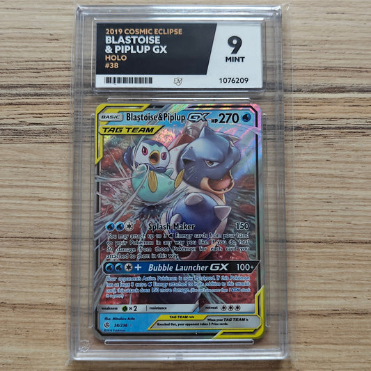 Pokemon TCG Blastoise & Piplup GX Cosmic Eclipse 38/236 (ACE 9)