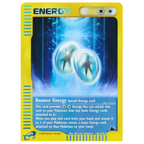 Pokemon TCG Bounce Energy *Reverse Holo* Skyridge 142/144 