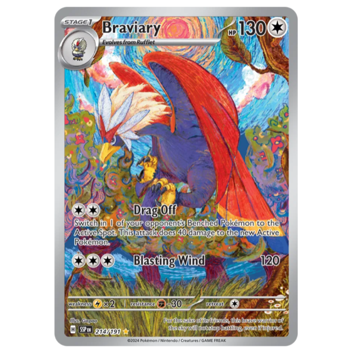 Pokemon TCG Braviary Surging Sparks 214/191