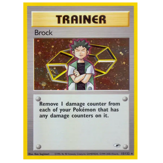 Pokemon TCG Brock *Holo* Gym Heroes 15/132