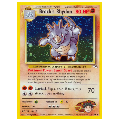 Pokemon TCG Brock's Rhydon 2/132