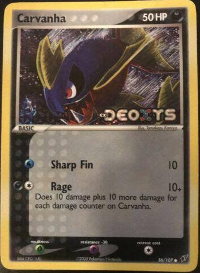 Pokemon TCG Carvanha *Reverse Holo* EX Deoxys 56/107 