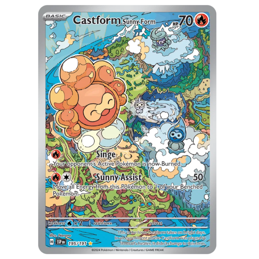 Pokemon TCG Castform Sunny Form Surging Sparks 195/191