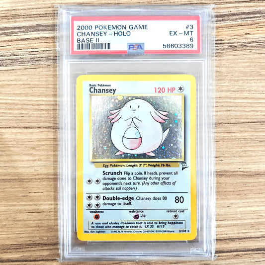 Pokemon TCG Chansey *Holo* Base Set 2 3/130 PSA 6