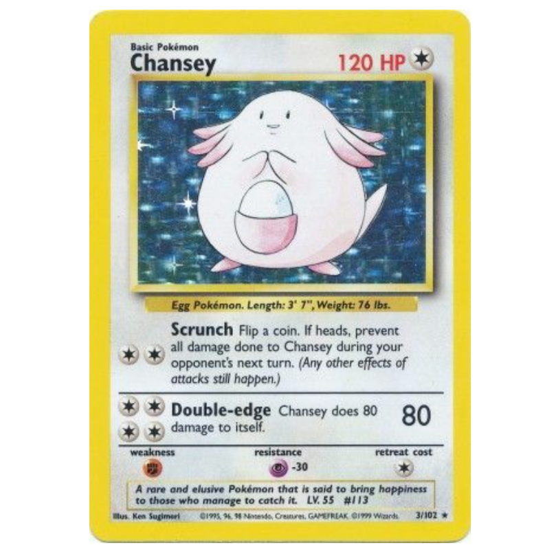 Pokemon TCG Chansey *Holo* Base Set 3/102