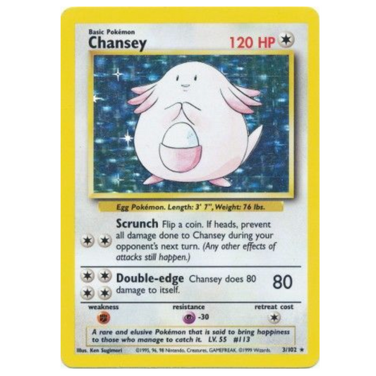 Pokemon TCG Chansey *Holo* Base Set 3/102