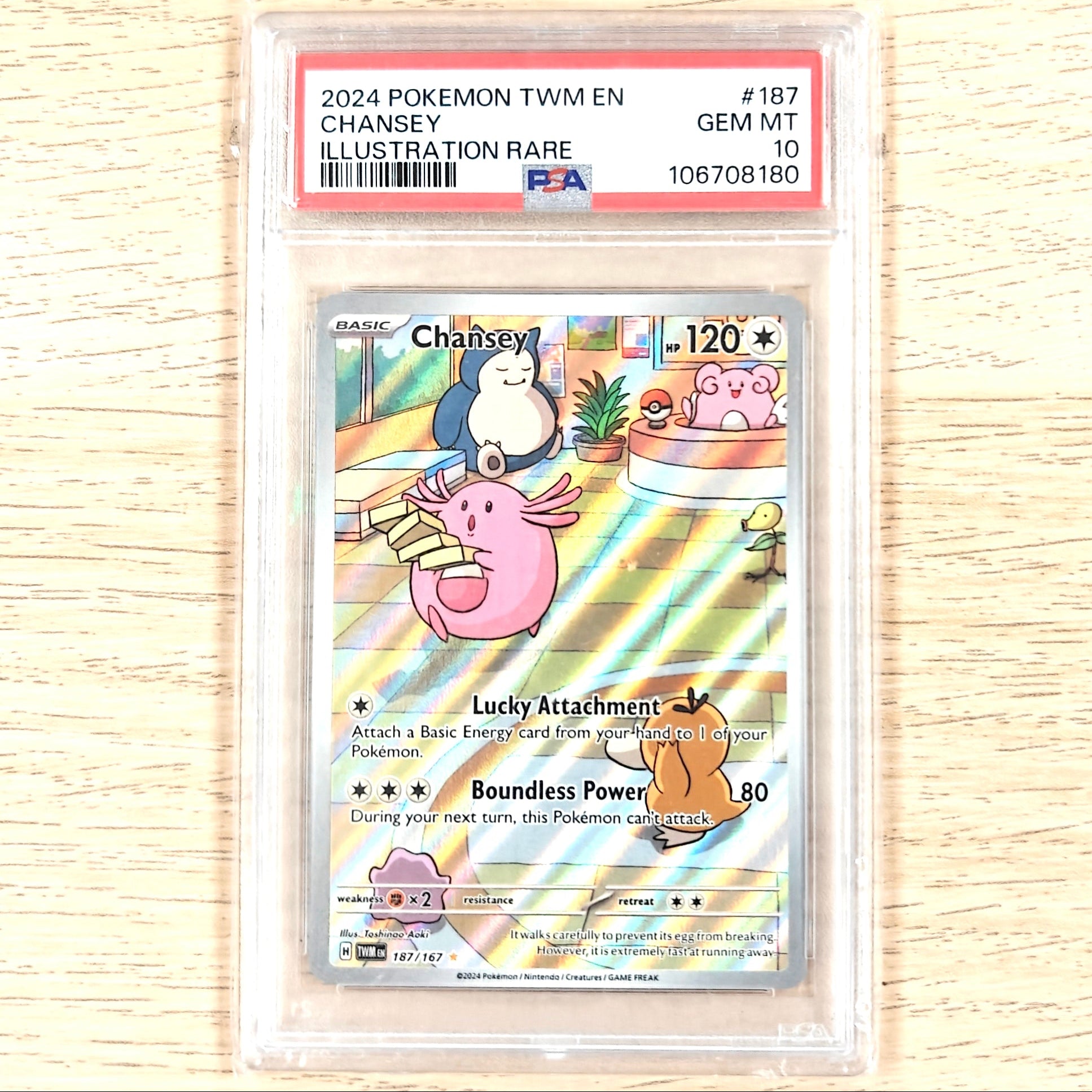Pokemon TCG Chansey Twilight Masquerade 187/167 PSA 10