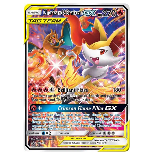 Pokemon TCG Charizard & Braixen GX Sun & Moon Promo SM230