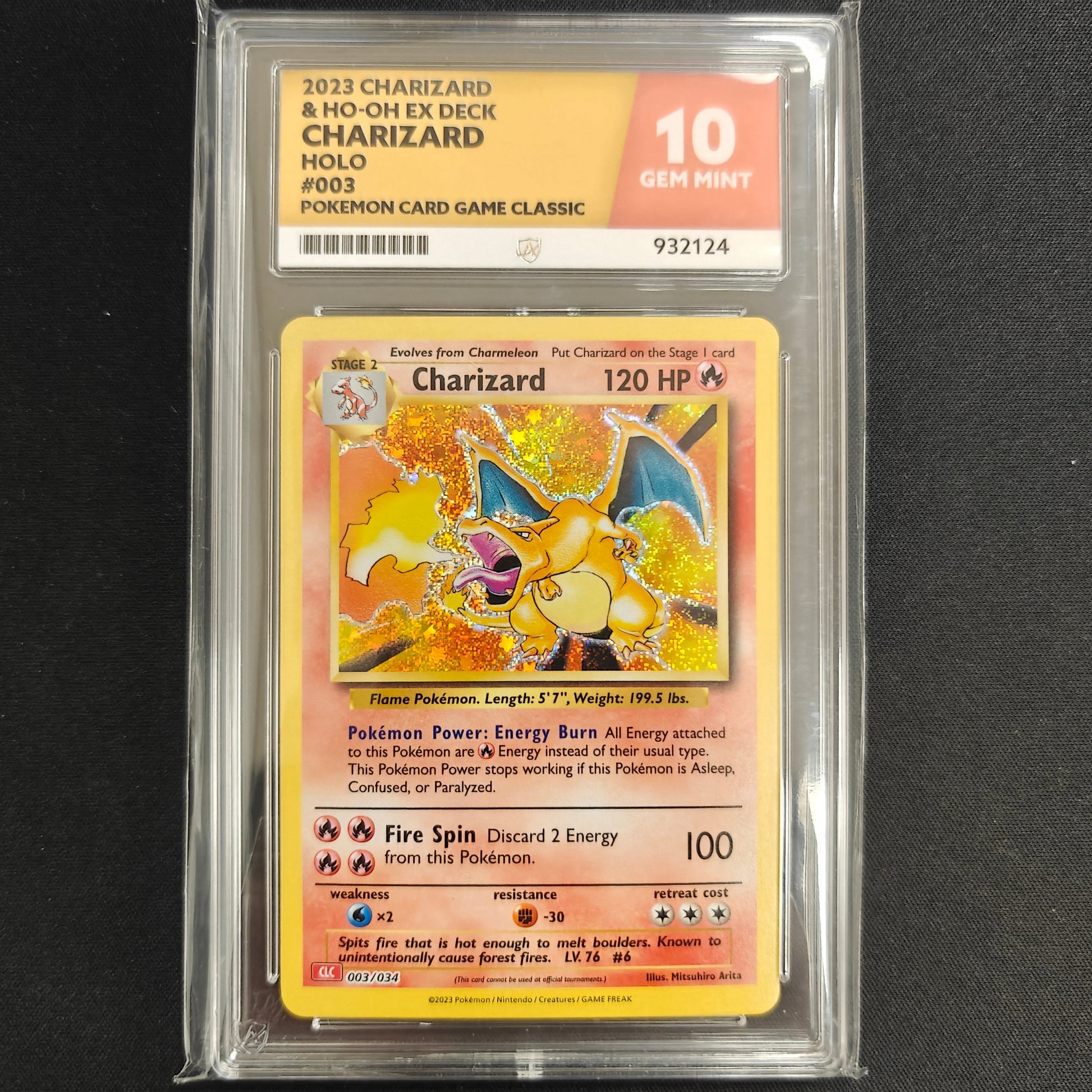 Pokemon TCG Charizard Trading Card Classic Collection 003/034 (ACE 10)