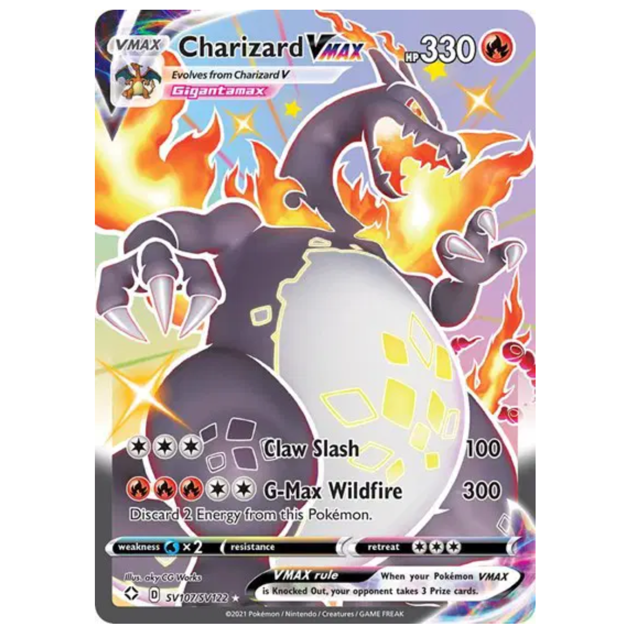 Pokemon TCG Charizard VMAX Shining Fates SV107/SV122