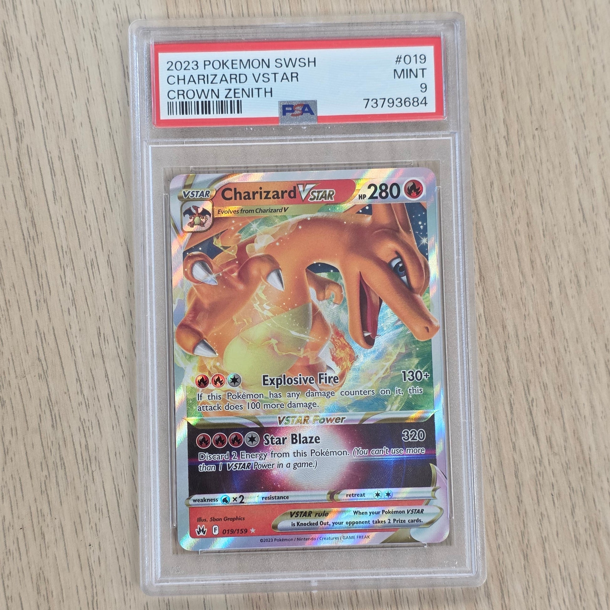 Pokemon TCG Charizard VSTAR Crown Zenith 019/159 (PSA 9)