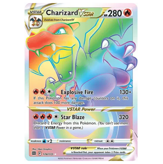 Pokemon TCG Charizard VSTAR Rainbow Brilliant Stars 174/172