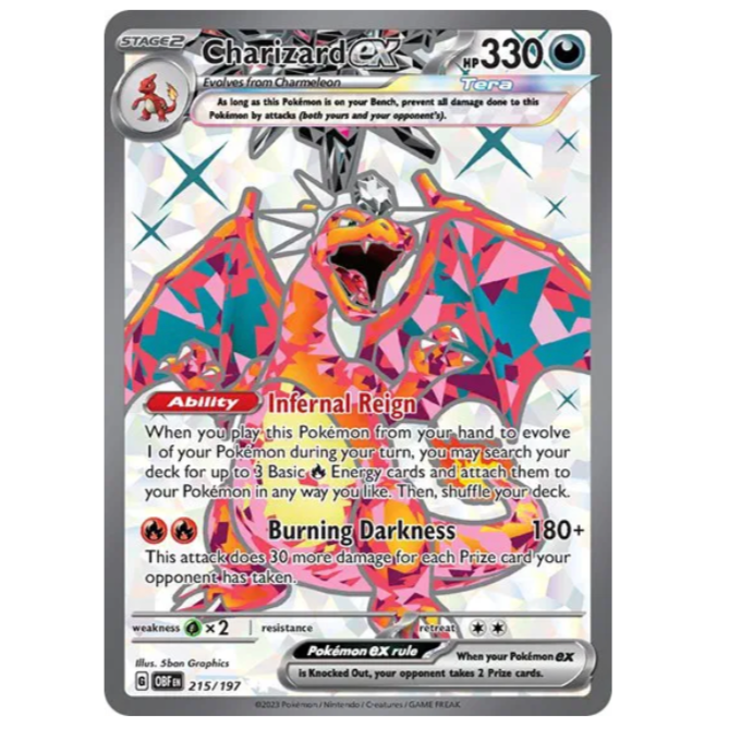 Pokemon TCG Charizard ex Obsidian Flames 215/197