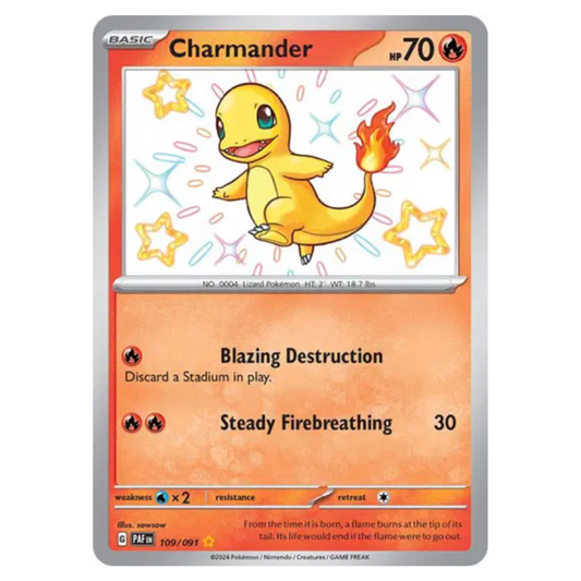 Pokemon TCG Charmander *Baby Shiny* Paldean Fates 109/091
