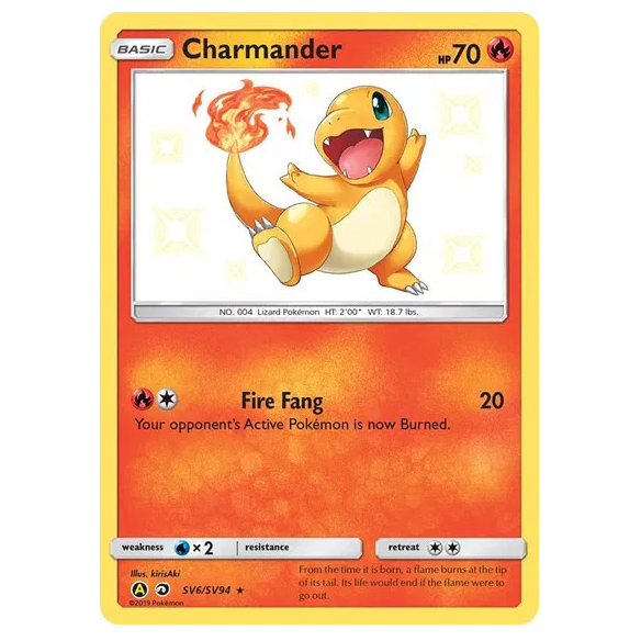 Pokemon TCG Charmander Hidden Fates SV6/SV94