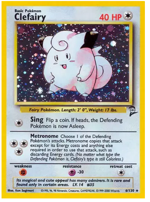 Pokemon TCG Clefairy Base Set 2 6/130