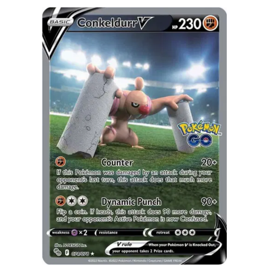 Pokemon TCG Conkeldurr V Pokemon Go 074/078