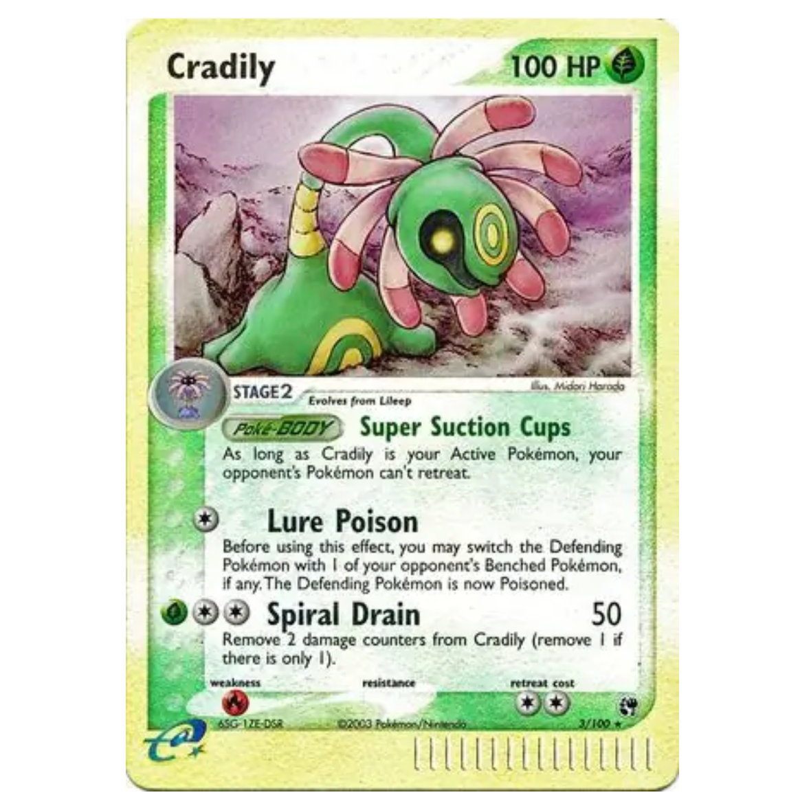 Pokemon TCG Cradily *Reverse Holo* EX Sandstorm 3/100