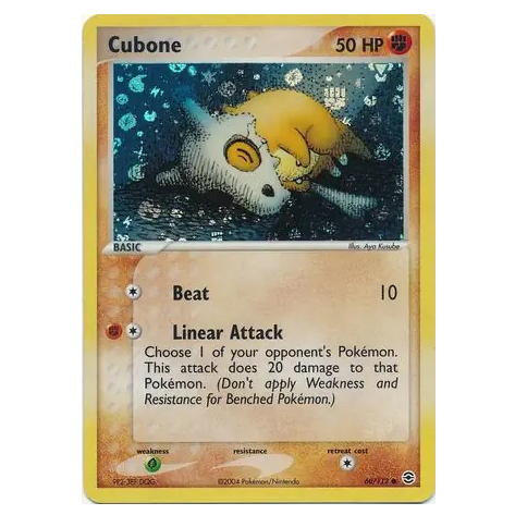Pokemon TCG Cubone *Holo* EX FireRed & LeafGreen 60/112 