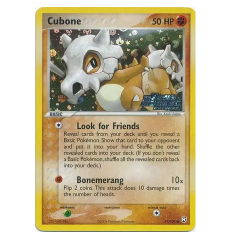 Pokemon TCG Cubone *Reverse Holo* Team Rocket Returns 51/109