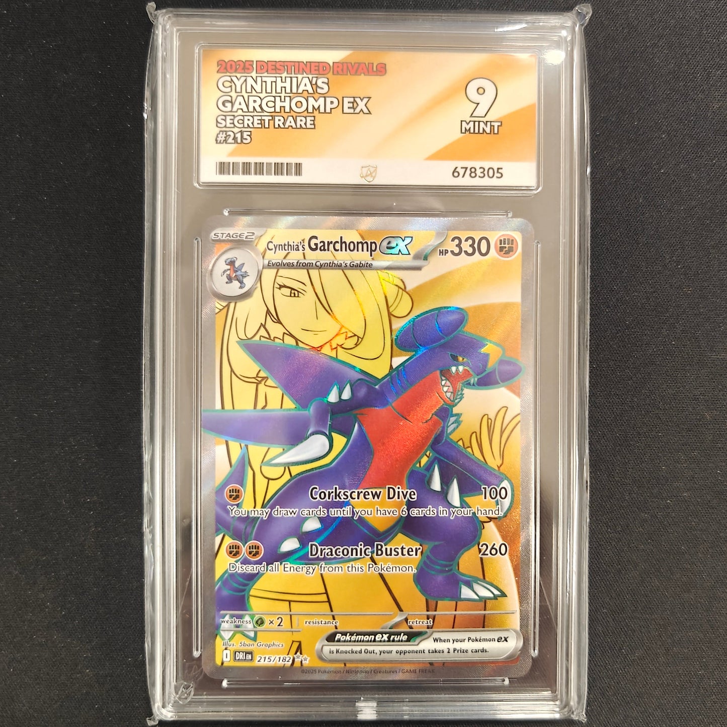 Pokemon TCG Cynthia's Garchomp ex Destined Rivals 215/182 (Ace 9)