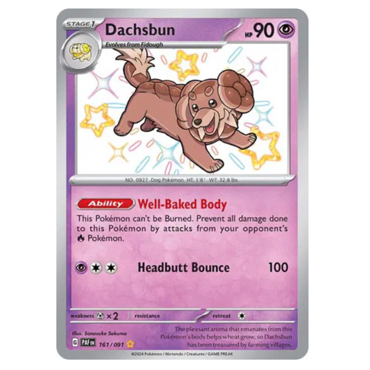 Pokemon TCG Dachsbun *Baby Shiny* Paldean Fates 161/091