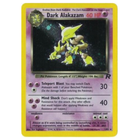 Pokemon TCG Dark Alakazam *Holo* Team Rocket 1/82