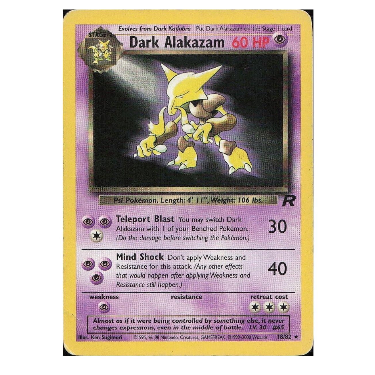 Pokemon TCG Dark Alakazam Team Rocket 18/82.